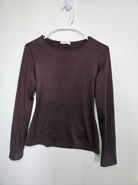 Promod Two-Tone Brown & Burgundy Long Sleeve Shirt, Size M (36/38)🔥